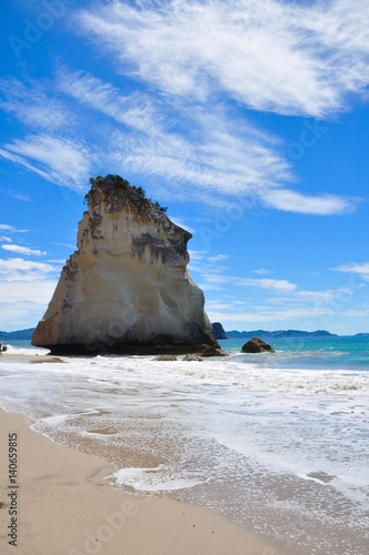 rock on the beach at cathedral cove