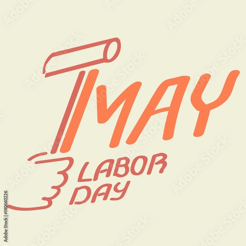 May 1 Labor Day logo symbol of spring hammer holiday weekend