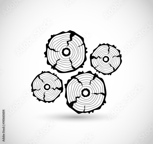 Log icon, sawmill vector
