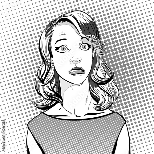 Portrait of surprised woman. Surprised woman. Surprised girl.