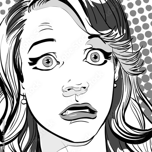 Portrait of surprised woman. Surprised woman. Surprised girl.