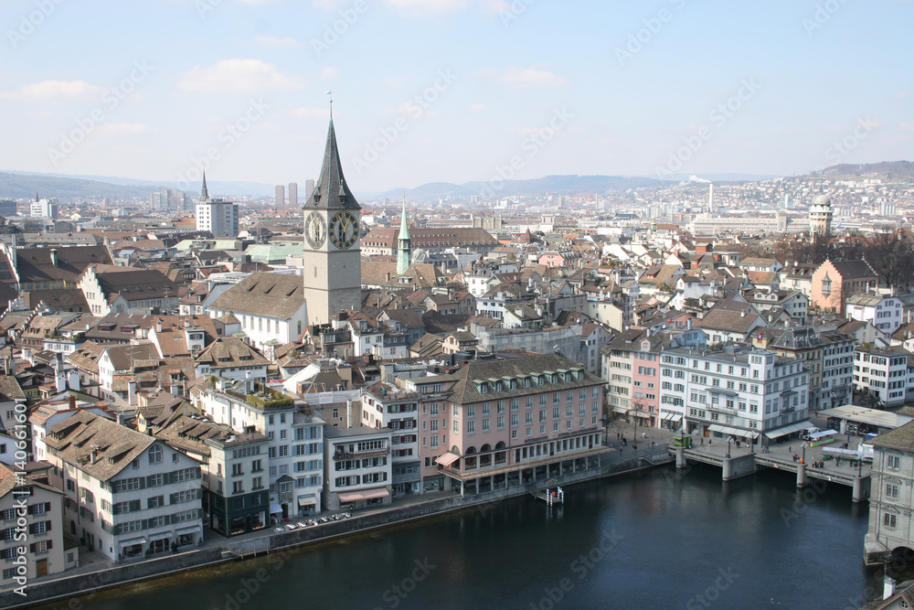 Aerial view of Zurich, Switzerland