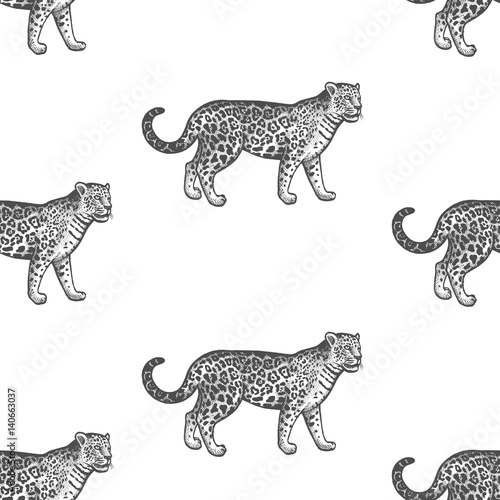 Seamless pattern with Jaguar.