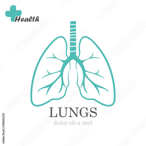 Lungs logo design vector template.