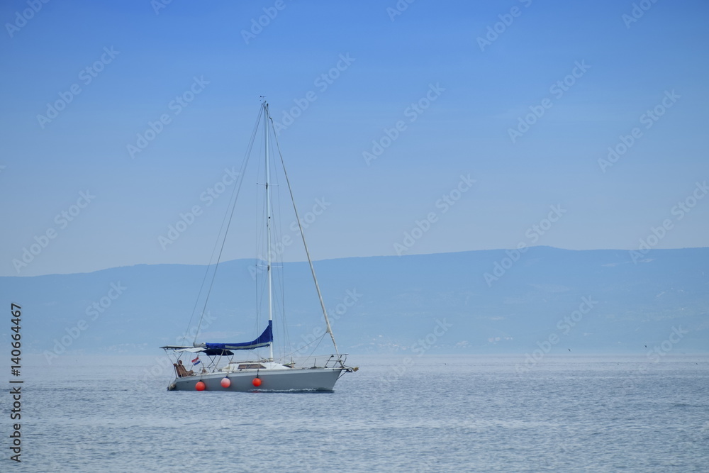 Sailboat on the mediterranean sea, Split, Croatia