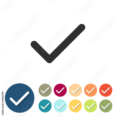 Button-Set bunt - Haken - Check - Prüfen