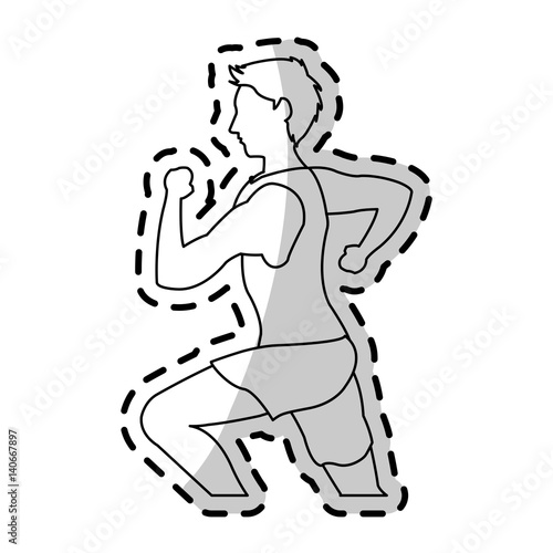 running man sport or health icon image vector illustration design 