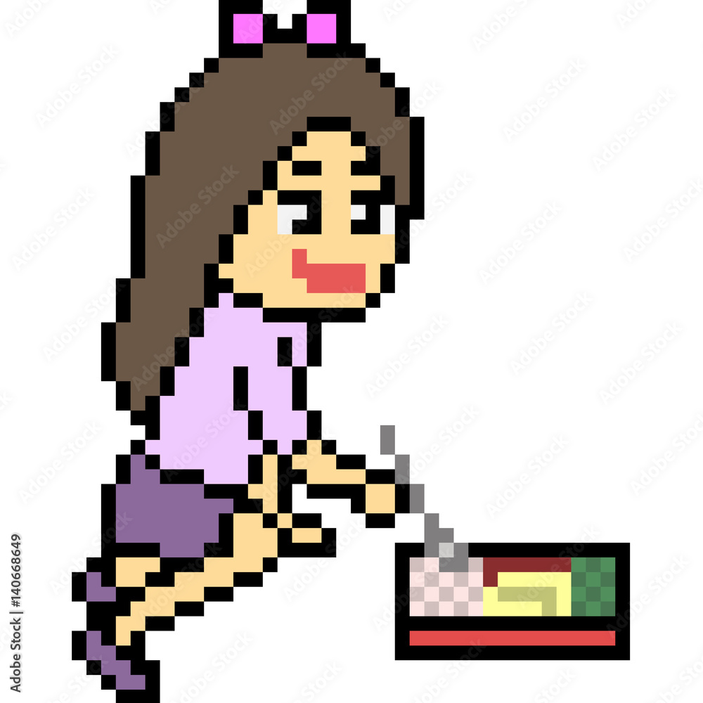 vector pixel art lunch box