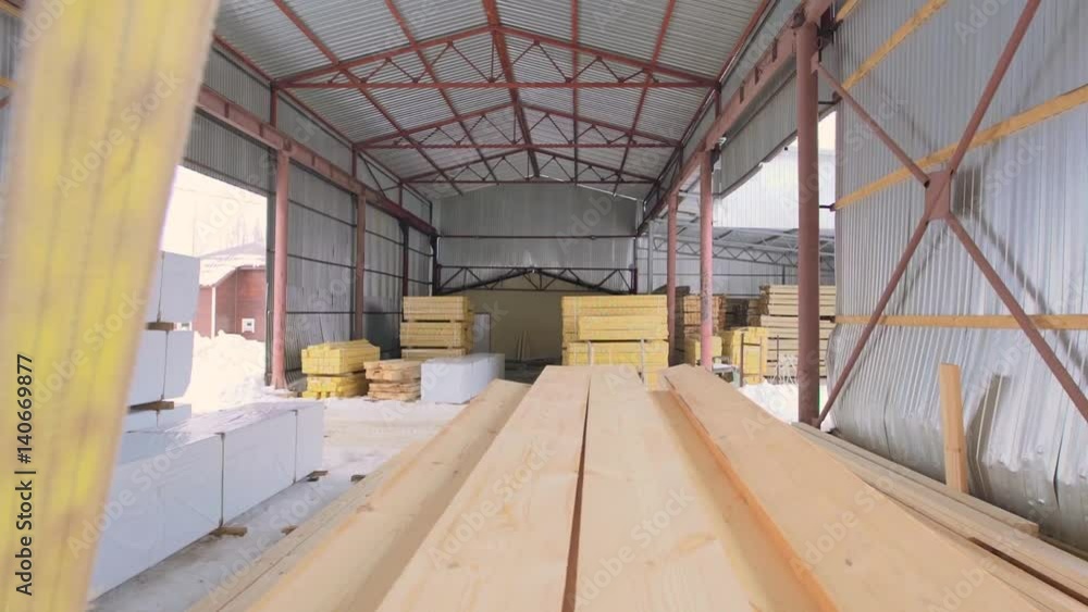Timber warehouse view