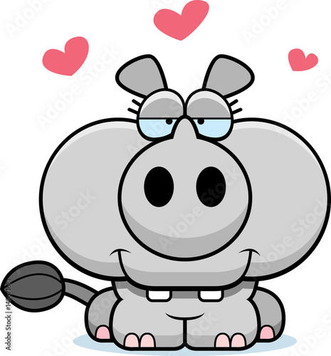 Cartoon Rhinoceros Love