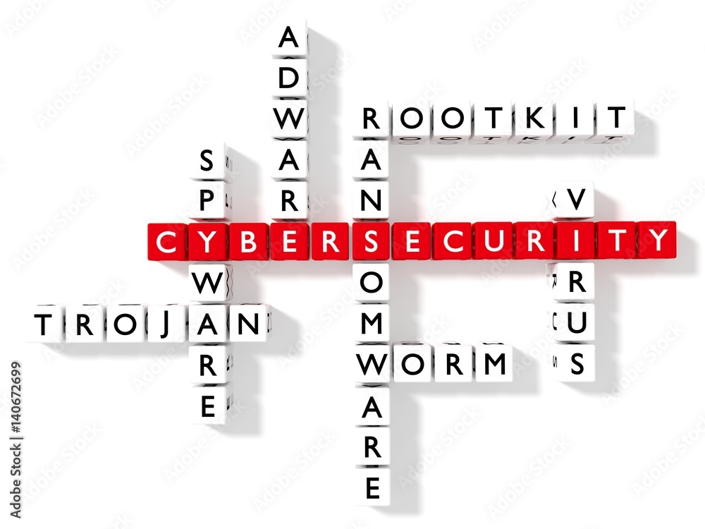 information security crossword puzzle cybersecurity concept flat design
