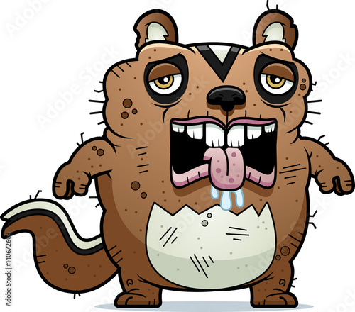 Cartoon Tired Ugly Chipmunk
