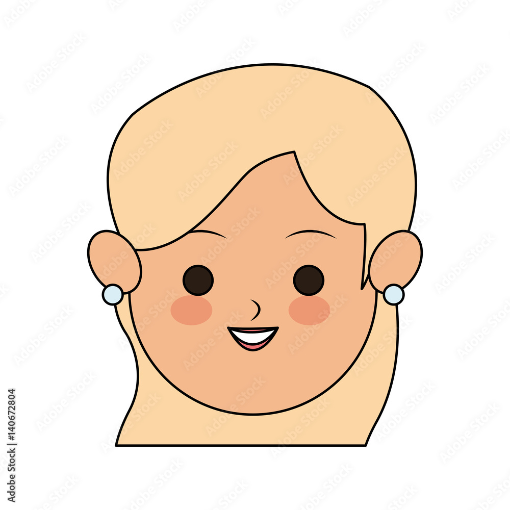 young pretty woman with long hair  cute cartoon icon image vector illustration design 