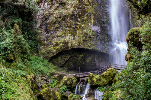 Chorro de Giron, scenic waterfall in the Yunguilla valley, Ecuador photo