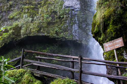 Chorro de Giron, scenic waterfall in the Yunguilla valley, Ecuador photo