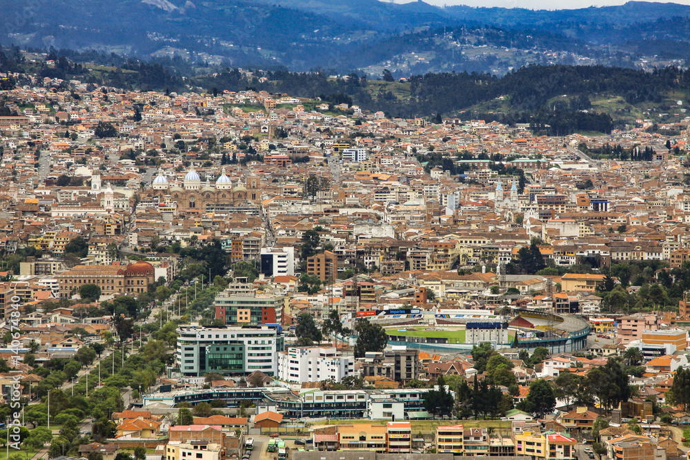 Cityscape of Cuenca from Mirador de Turi, Ecuador