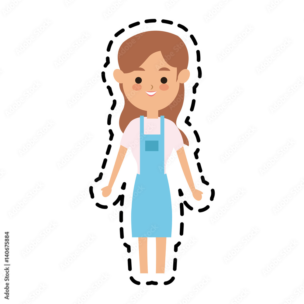 young pretty woman with long hair cute cartoon icon image vector illustration design young pretty woman with long hair cute cartoon icon image vector illustration design