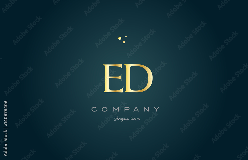 ed e d  gold golden luxury alphabet letter logo icon template