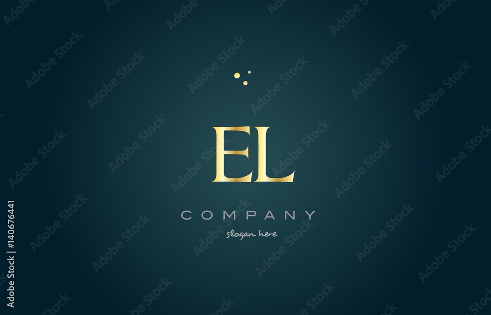 el e l gold golden luxury alphabet letter logo icon template el e l gold golden luxury alphabet letter logo icon template