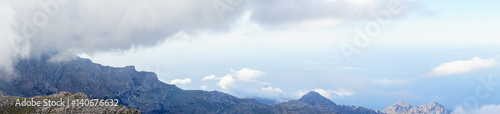 Rocky mountains and a clouded sky