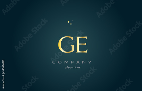 ge g e  gold golden luxury alphabet letter logo icon template