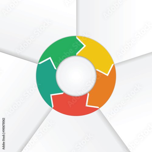 Template infographic ring divided into 5 positions. Vector Image.