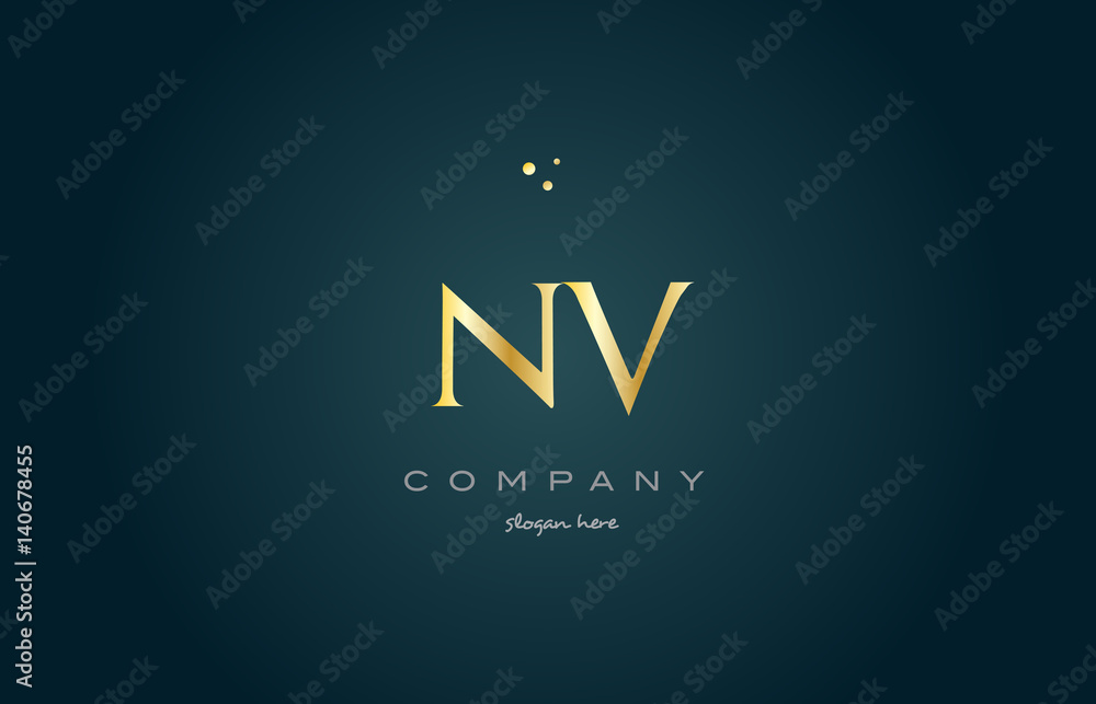 nv n v gold golden luxury alphabet letter logo icon template nv n v gold golden luxury alphabet letter logo icon template