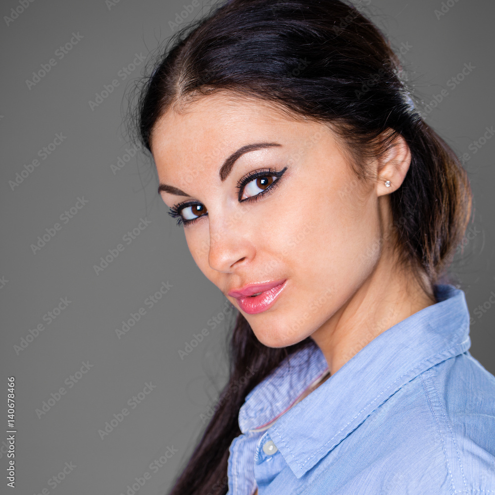 Beautiful woman face close up portrait studio Beautiful woman face close up portrait studio
