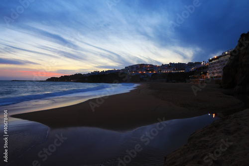 The beach at Albufeira, Portugal at dark © Harold Stiver