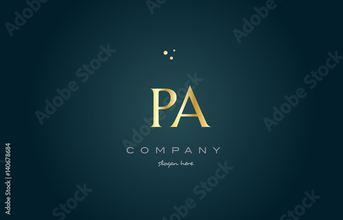 pa p a  gold golden luxury alphabet letter logo icon template