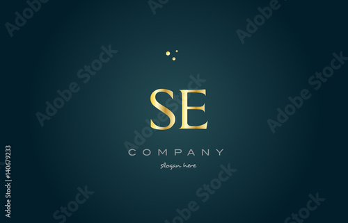 se s e gold golden luxury alphabet letter logo icon template