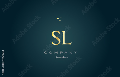 sl s l  gold golden luxury alphabet letter logo icon template © dragomirescu