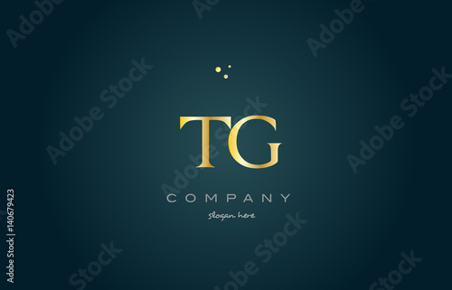 tg t g  gold golden luxury alphabet letter logo icon template