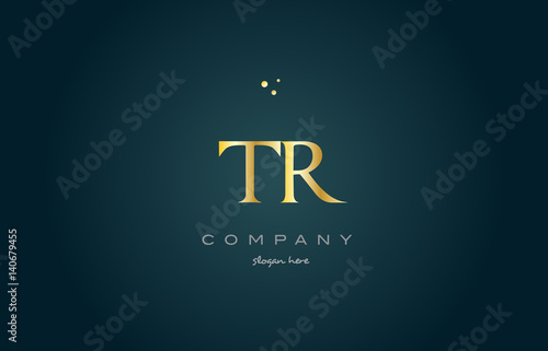 tr t r  gold golden luxury alphabet letter logo icon template photo