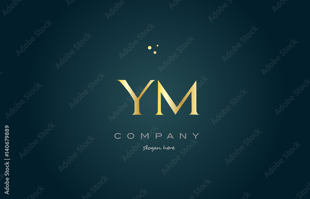 ym y m gold golden luxury alphabet letter logo icon template Stock ...