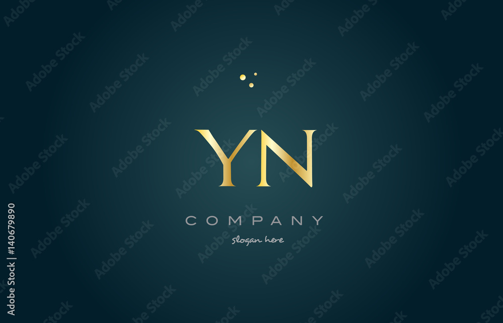 yn y n  gold golden luxury alphabet letter logo icon template - obrazy, fototapety, plakaty 