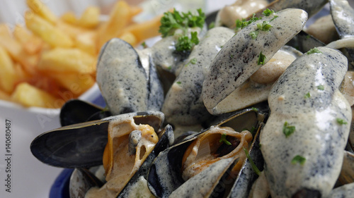 Photos Moules frites au roquefort ! Mussels with french fries