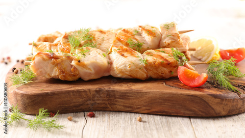 grilled chicken on board