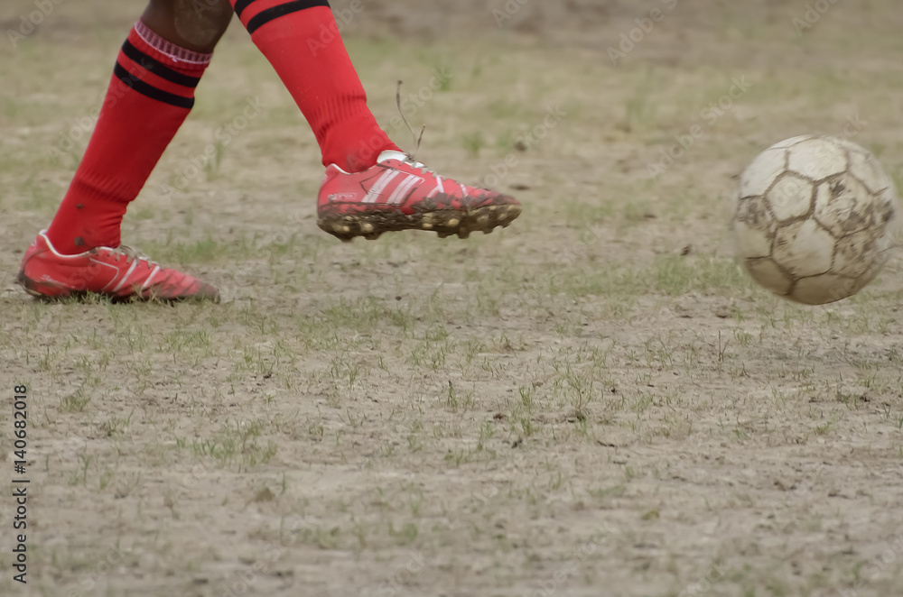 playing soccer