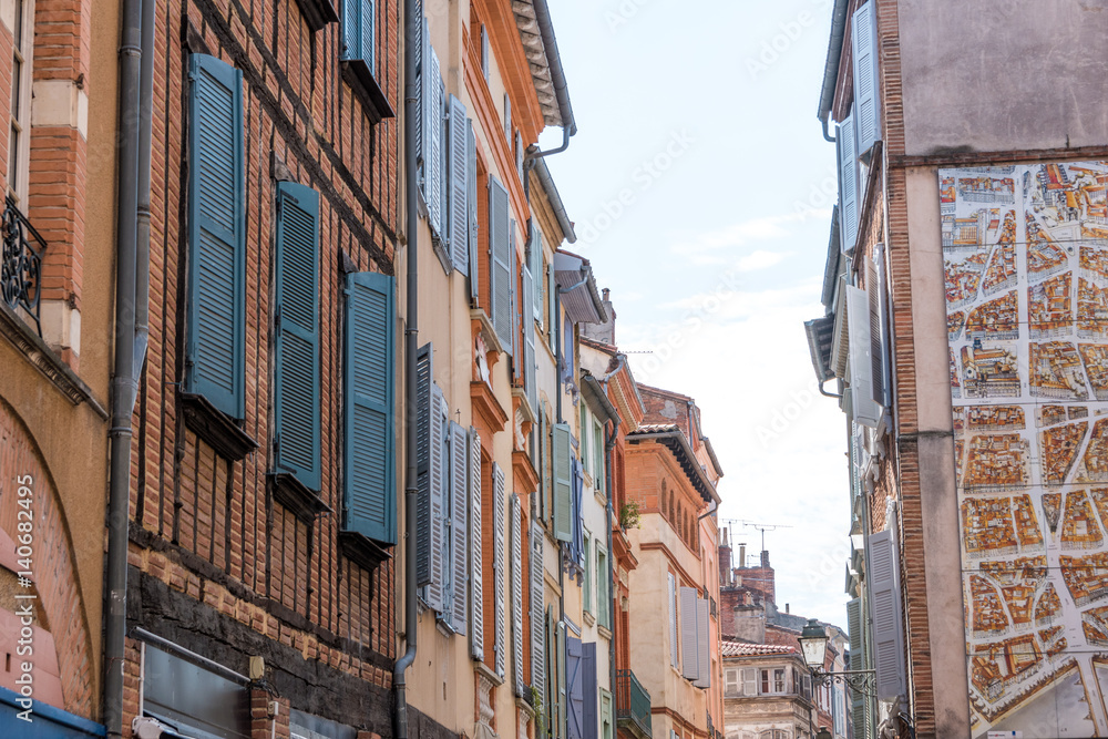 Buildings on an old southern france city street