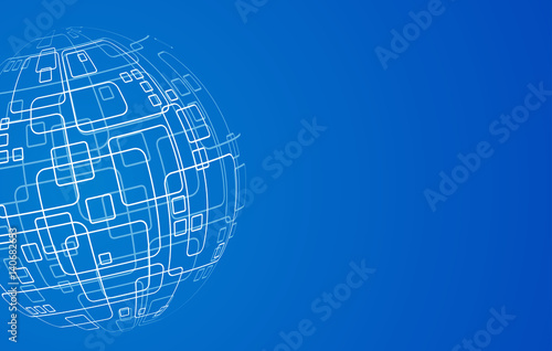 Vector modern techology concept background. global world backdrop.