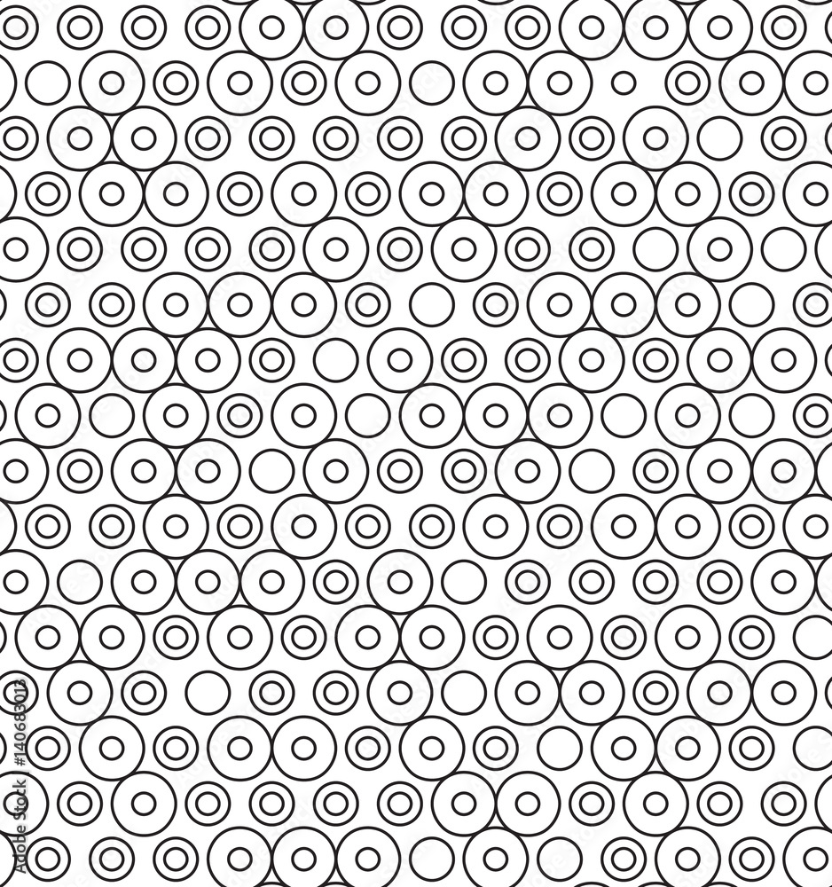 Seamless vector pattern with outlines of circles