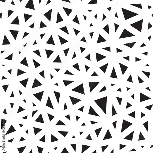 Seamless abstract vector pattern with irregular black triangles
