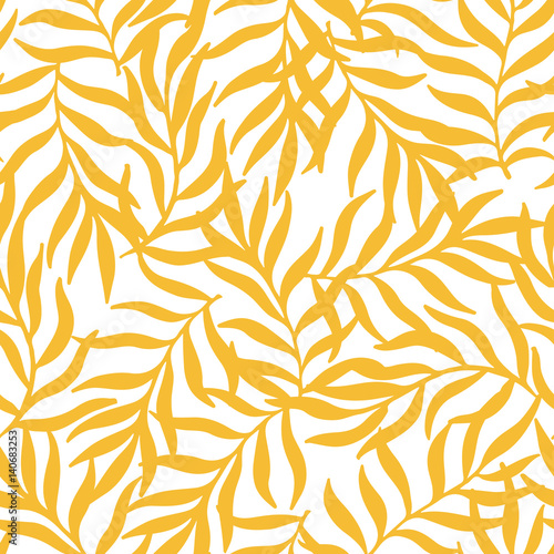 Yellow foliage background, seamless vector pattern