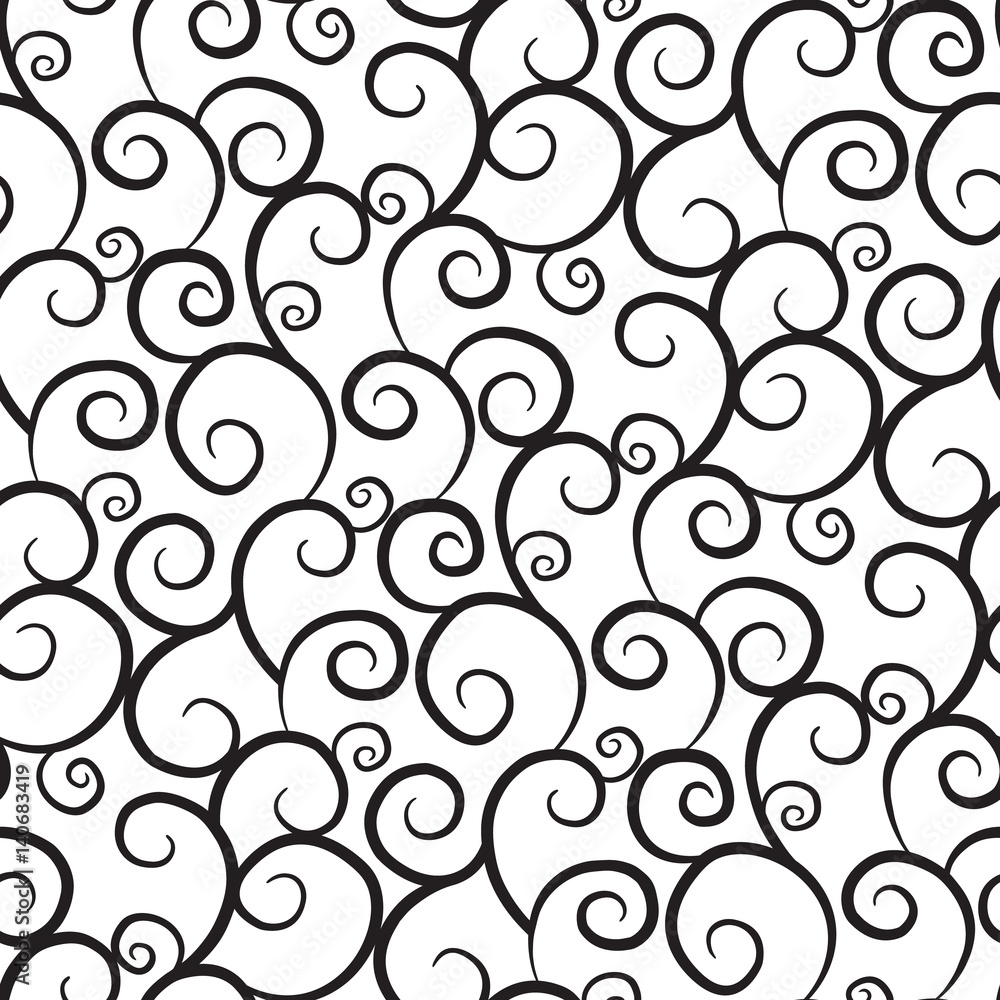 Elegant curly seamless vector pattern