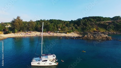 Wallpaper Mural Aerial view of natures sheer limestone karsts tourist destination emerald green water, Phi Phi Island, Krabi, Thailand Torontodigital.ca