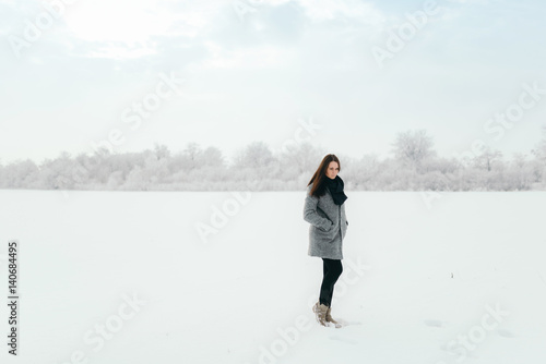 girl in winter forest