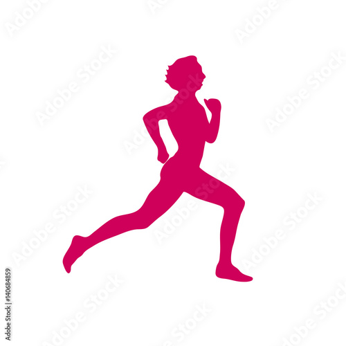 Running girl pink silhouette