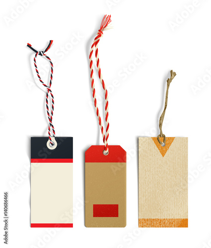 Realistic tags in vintage style