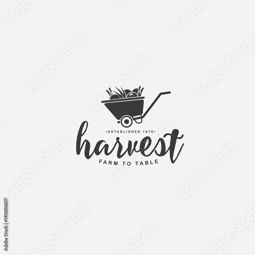 Food, Restaurant or farm icon symbol. Farm to table harvest logo  inspiration. EPS 10 vector. Stock Vector | Adobe Stock